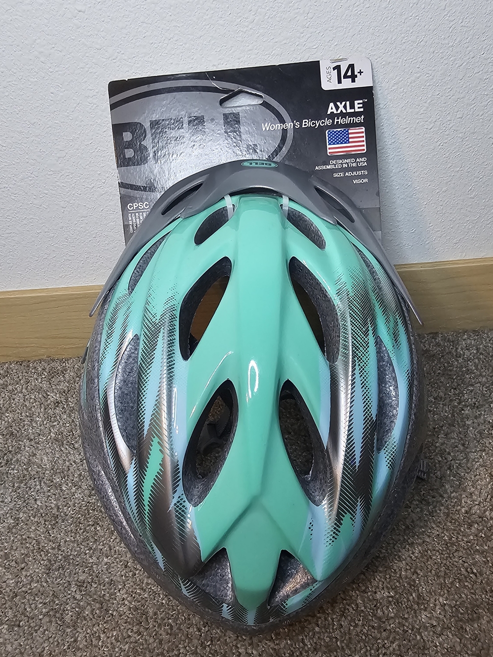 Bell Axle Women's Kids Bicycle Helmet - Teal and Gray